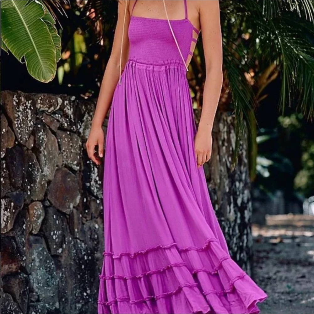 Free People Extratropical Maxi Dress in Orchid